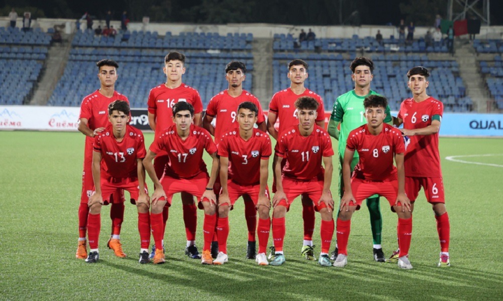 د افغانستان ۱۷ کلنو فوټبال ملي لوبډله له تاجکستان سره لوبه کوي